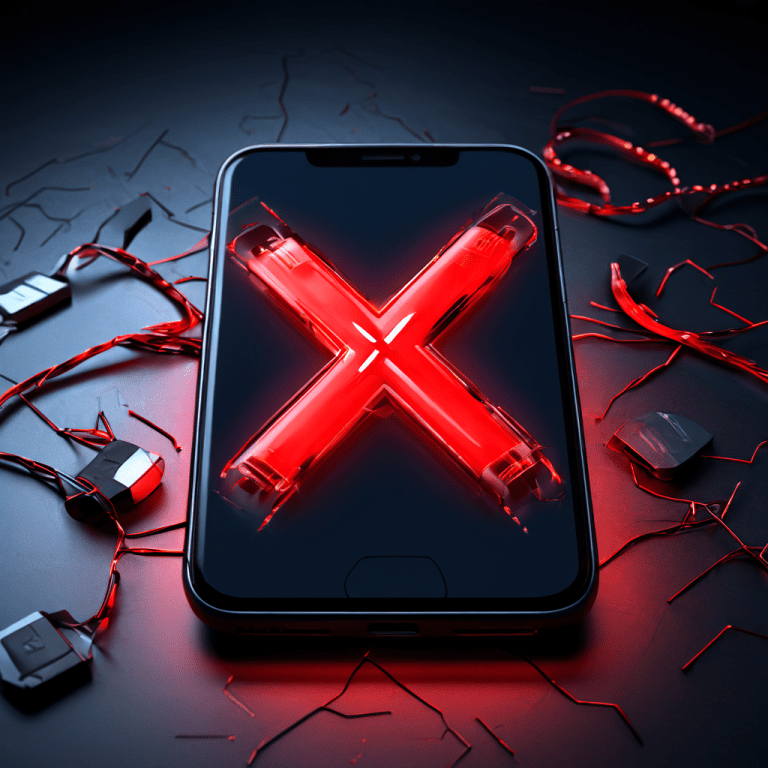 스마트폰 배터리가 80%인 상태에서 흔한 충전 케이블에 빨간색 X가 그려져 있고 주변에 깨진 충전 관련 오해들이 흩어져 있는 모습으로, 잘못된 배터리 충전 상식을 경고하는 이미지입니다.